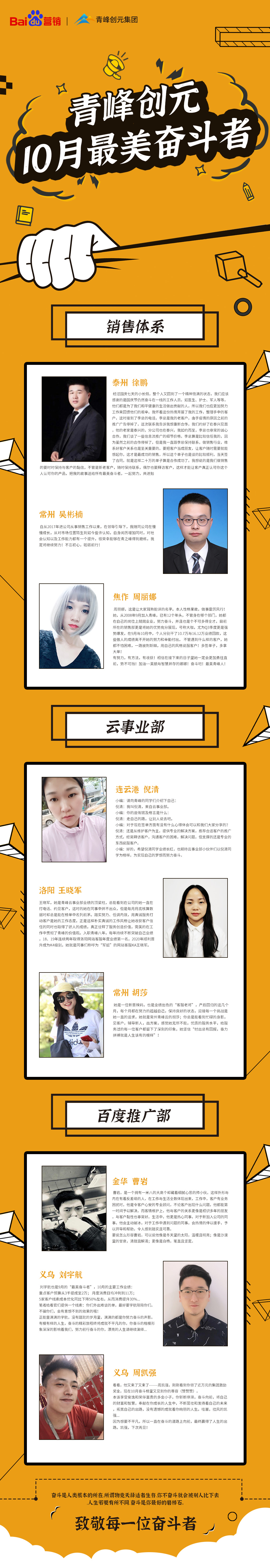 天行健，君子以自強不息——青峰創(chuàng  )元集團十月最美奮斗者