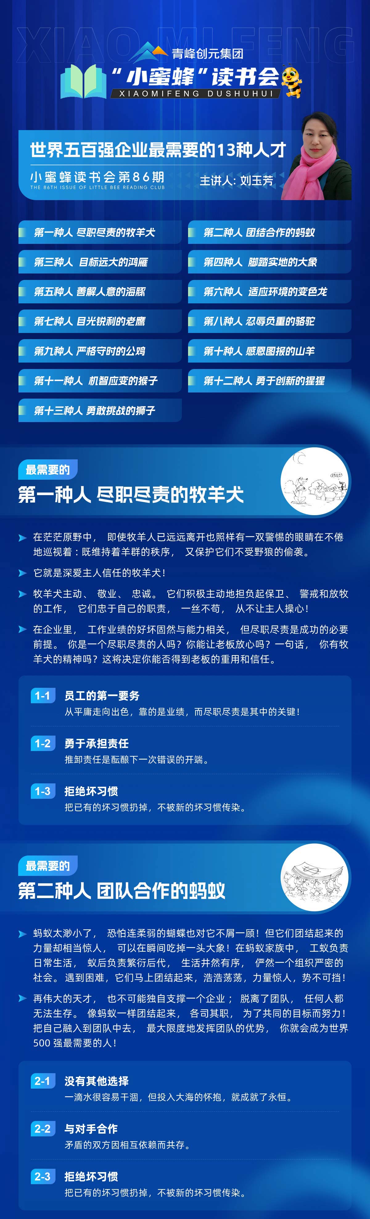 青峰創(chuàng  )元集團“小蜜蜂”讀書(shū)會(huì )第86期活動(dòng)報道：《世界五百強企業(yè)最需要的13種人才》--劉玉芳